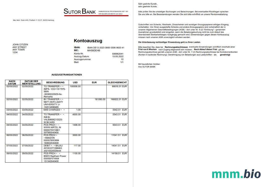Niemcy Sparkasse szablon w formacie excel pdf